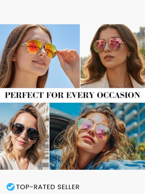 Polarized Aviator Sunglasses Metal Frame UV400 Protection Unisex Classic Retro
